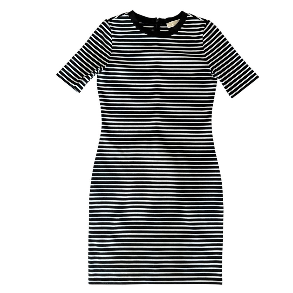 Michael Kors Black and White Sheath Mini Dress